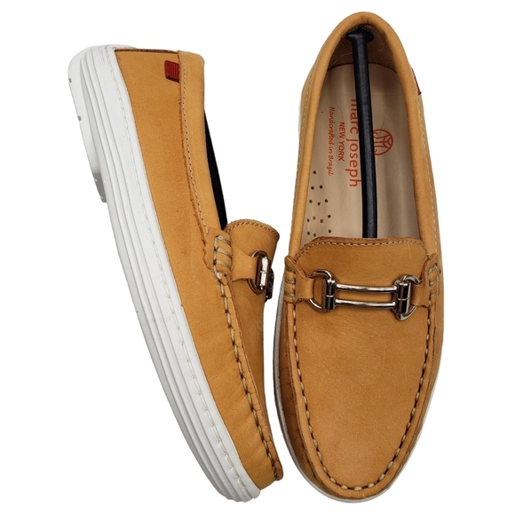 Marc Joseph | NIB Lexington Tan Nobuck Preppy Classic Leather Loafer Girl's 13.5 - Picture 1 of 14